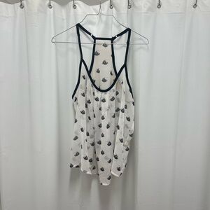 White and Black Fish Print Camisole